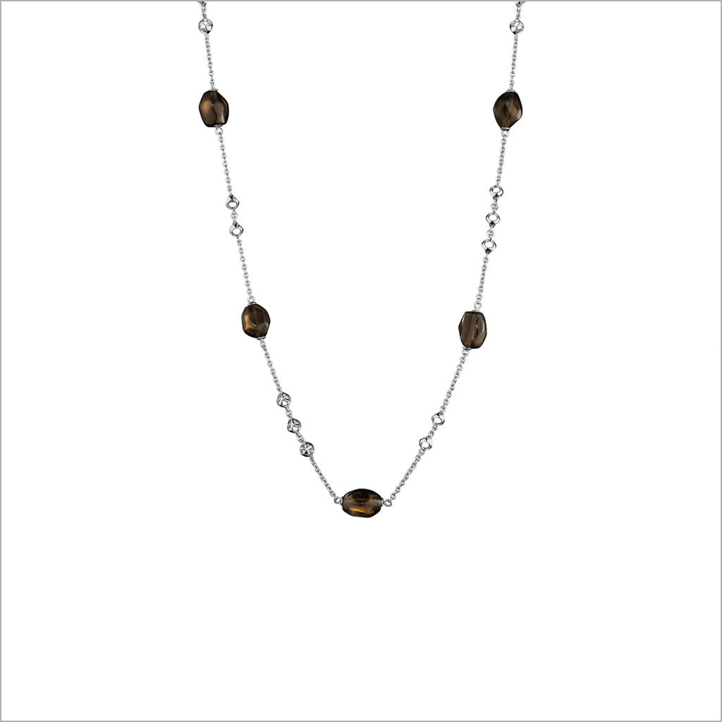 Icona Smoky Quartz 18" Necklace in Sterling Silver