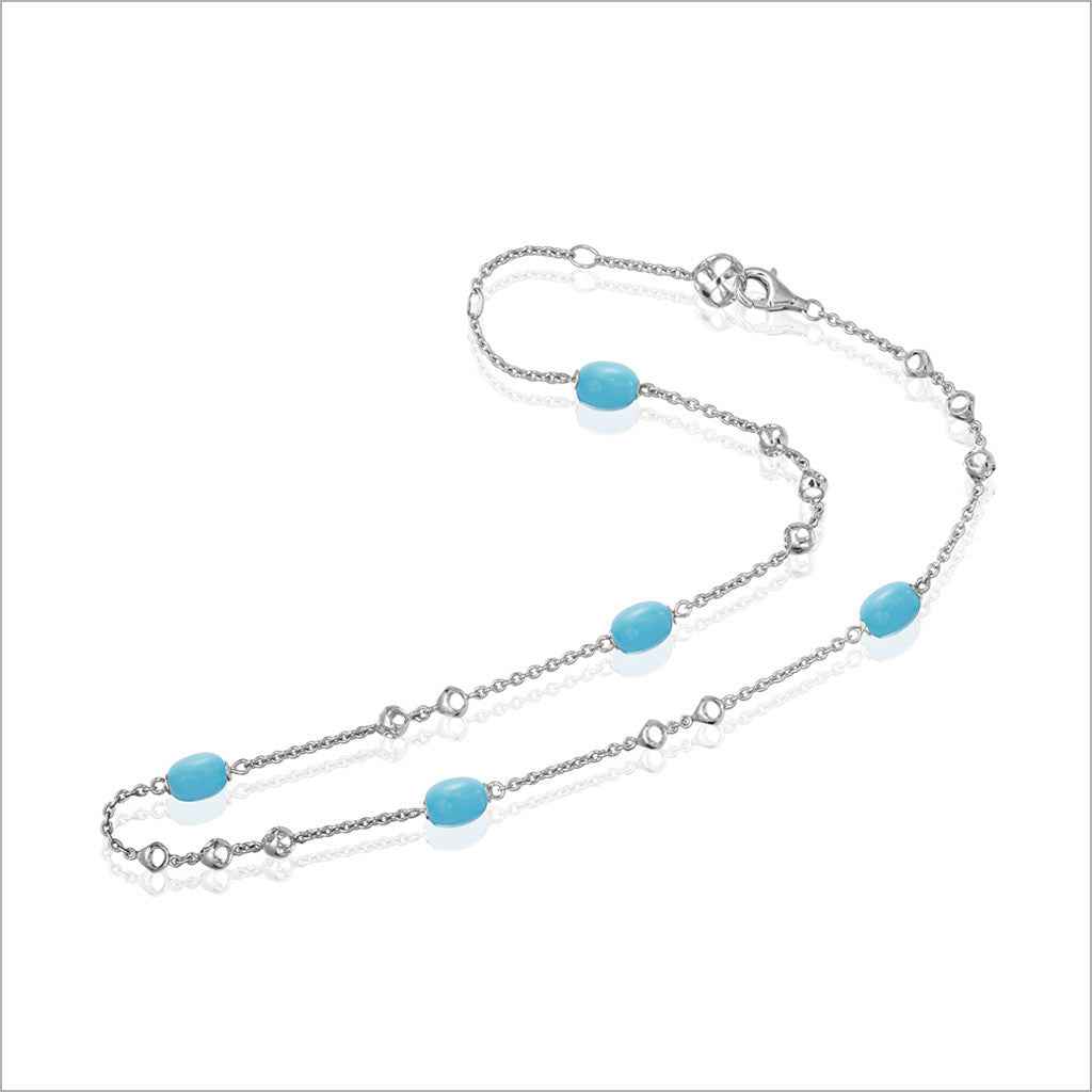 Icona Turquoise 18" Necklace in Sterling Silver