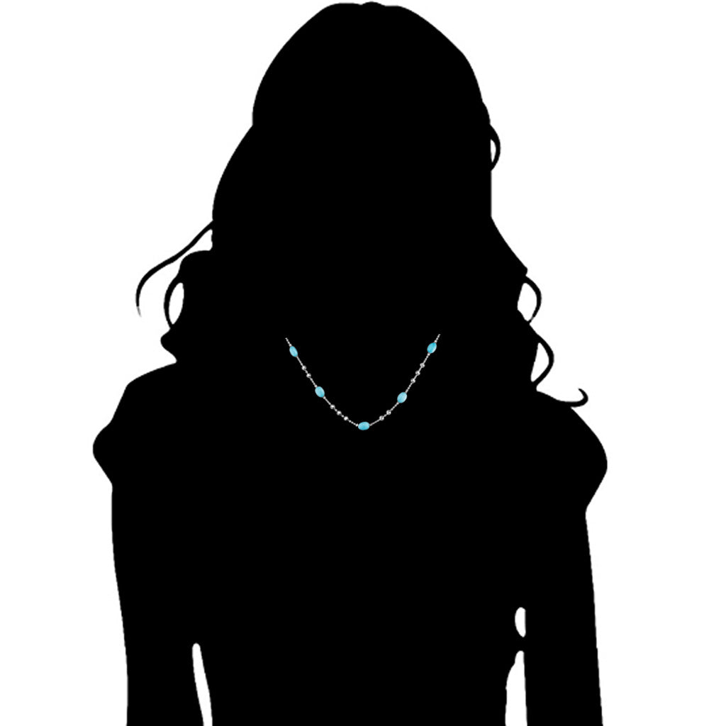 Icona Turquoise 18" Necklace in Sterling Silver