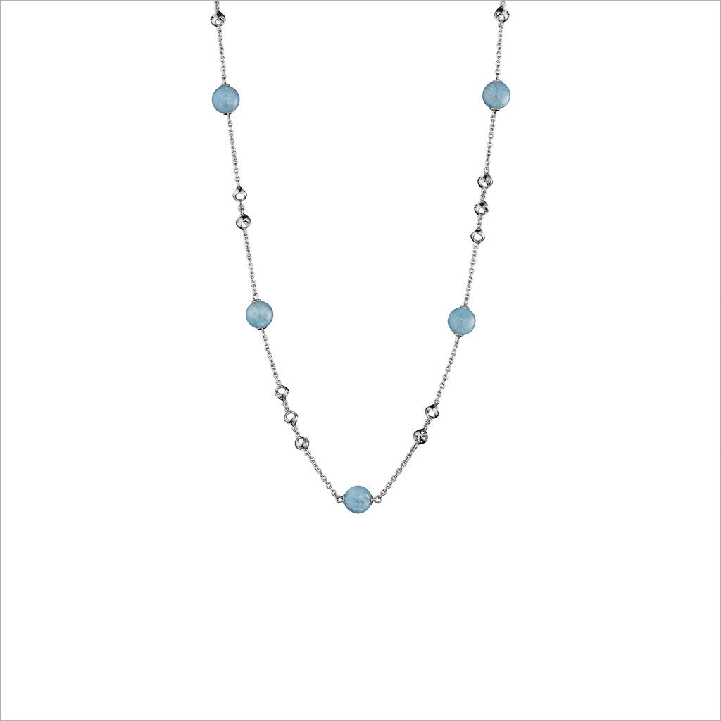 Icona Aquamarine 32" Necklace in Sterling Silver