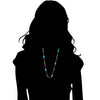 Icona Turquoise 32" Necklace in Sterling Silver