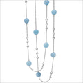 Icona Aquamarine 42" Necklace in Sterling Silver