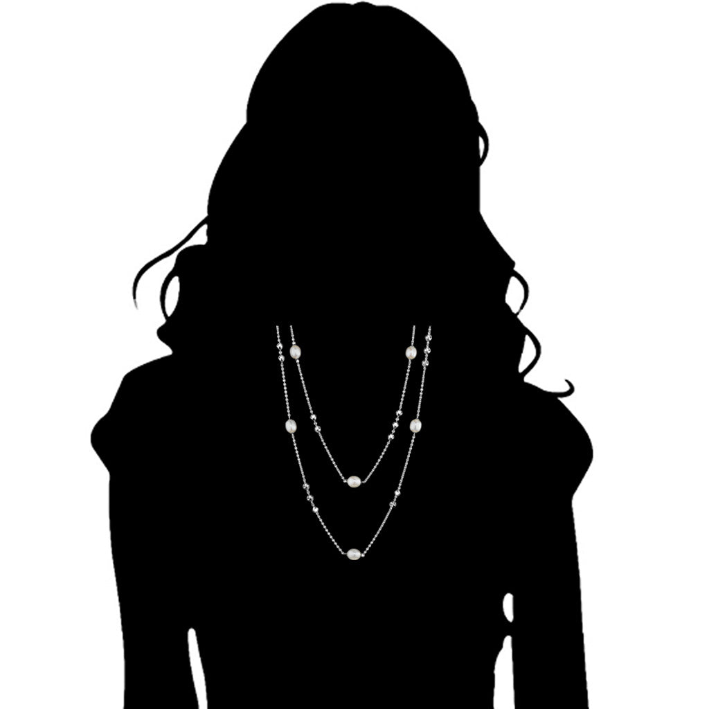 Icona Pearl 42" Necklace in Sterling Silver