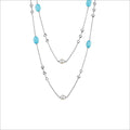Icona Turquoise & Pearl 42" Necklace in Sterling Silver