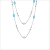 Icona Turquoise & Pearl 42" Necklace in Sterling Silver