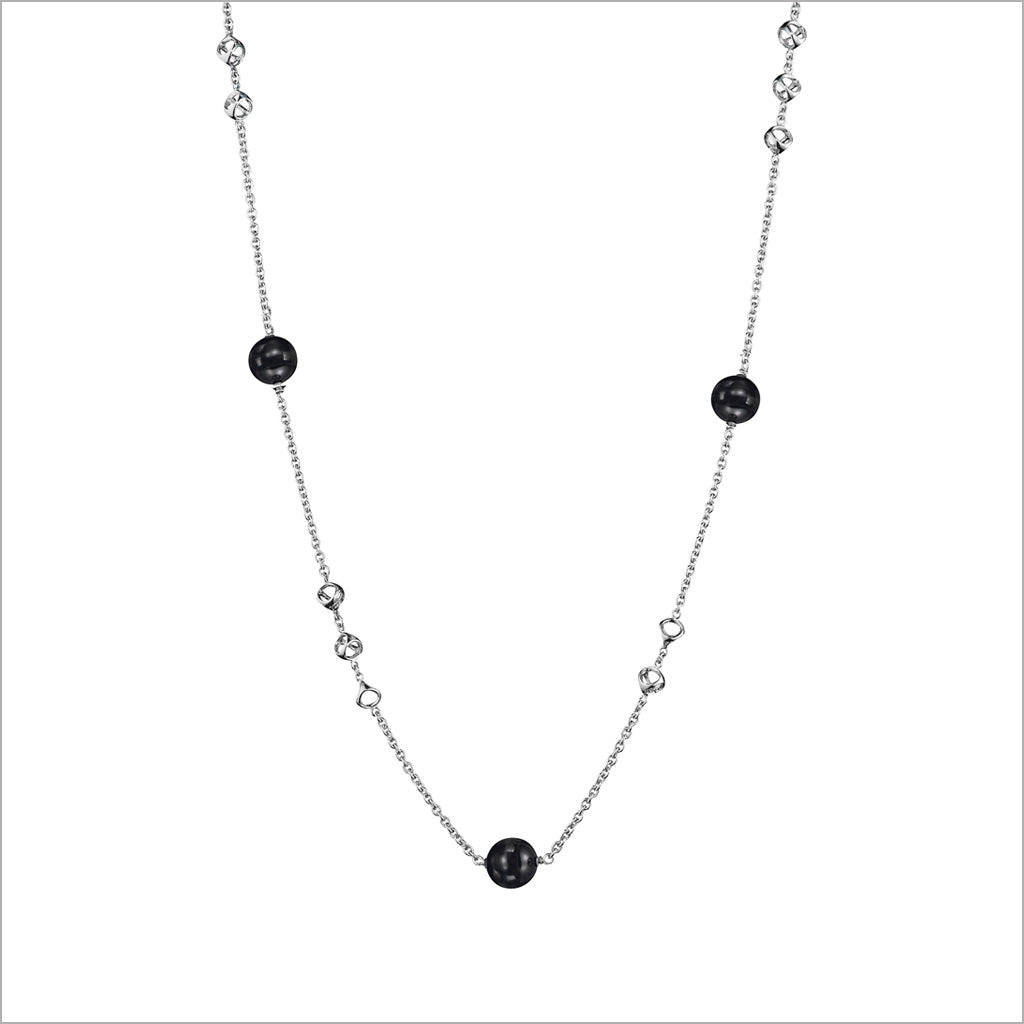 Icona Sterling Silver 32" Necklace with Black Onyx