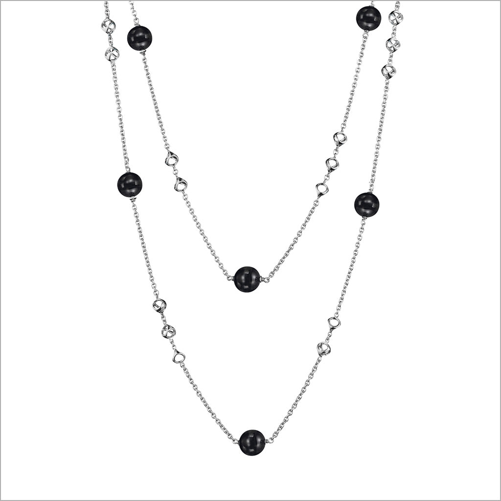Icona Sterling Silver 42" Necklace with Black Onyx