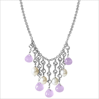 Icona Amethyst & Pearl Necklace in Sterling Silver