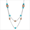 Sahara Amazonite Necklace in Sterling Silver & Plated with 18k Rose Gold