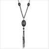 Sahara Black Rhodium Tassel Necklace in Sterling Silver
