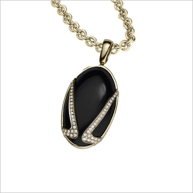 Favola 18K Yellow Gold Necklace with Black Onyx and Diamonds