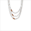 Sahara White Agate Necklace in Sterling Silver plated with 18k Rose Gold