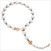 Sahara White Agate Lariat Necklace in Sterling Silver plated with 18k Rose Gold