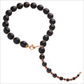 Sahara Wood Lariat Necklace in Sterling Silver plated with 18k Rose Gold