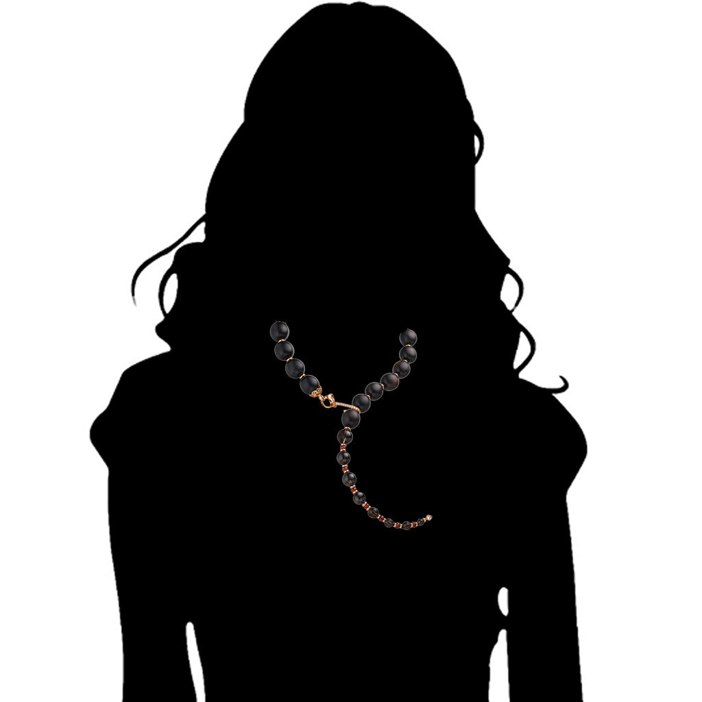 Sahara Wood Lariat Necklace in Sterling Silver plated with 18k Rose Gold