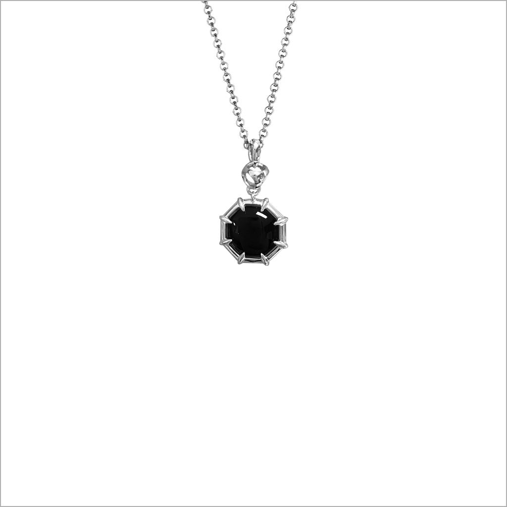 Icona Black Onyx Small Sterling Silver Necklace