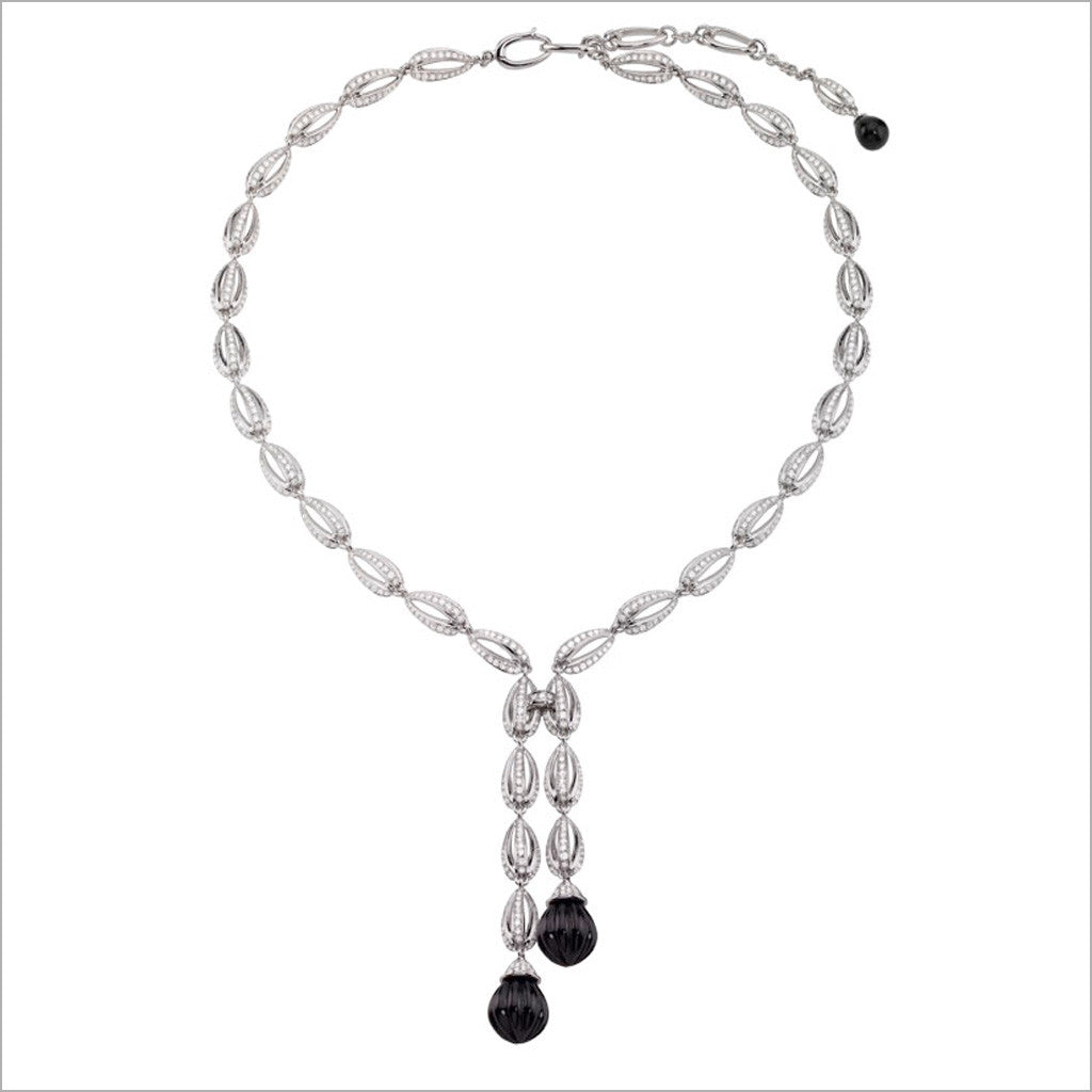 Triadra 18K Gold & Black Onyx Necklace with Diamonds @7.23ctw