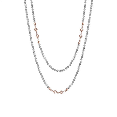 Diamanté Sterling Silver & 18k Rose Gold Plated 42