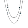 Diamanté London Blue Topaz 42" Necklace in Sterling Silver