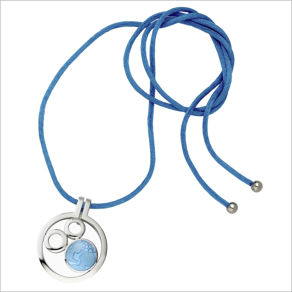 Tempia 18K White Gold UNICEF Necklace with Blue Topaz Stone