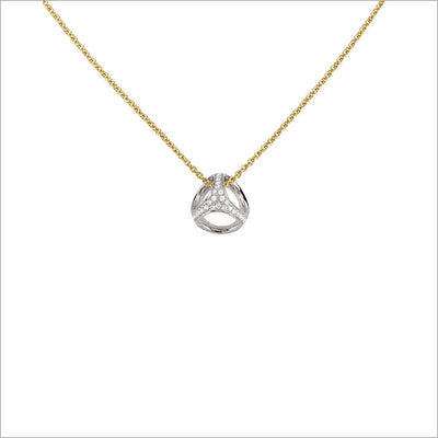 Icona 18K Yellow and White Gold Diamond Small Cage Necklace