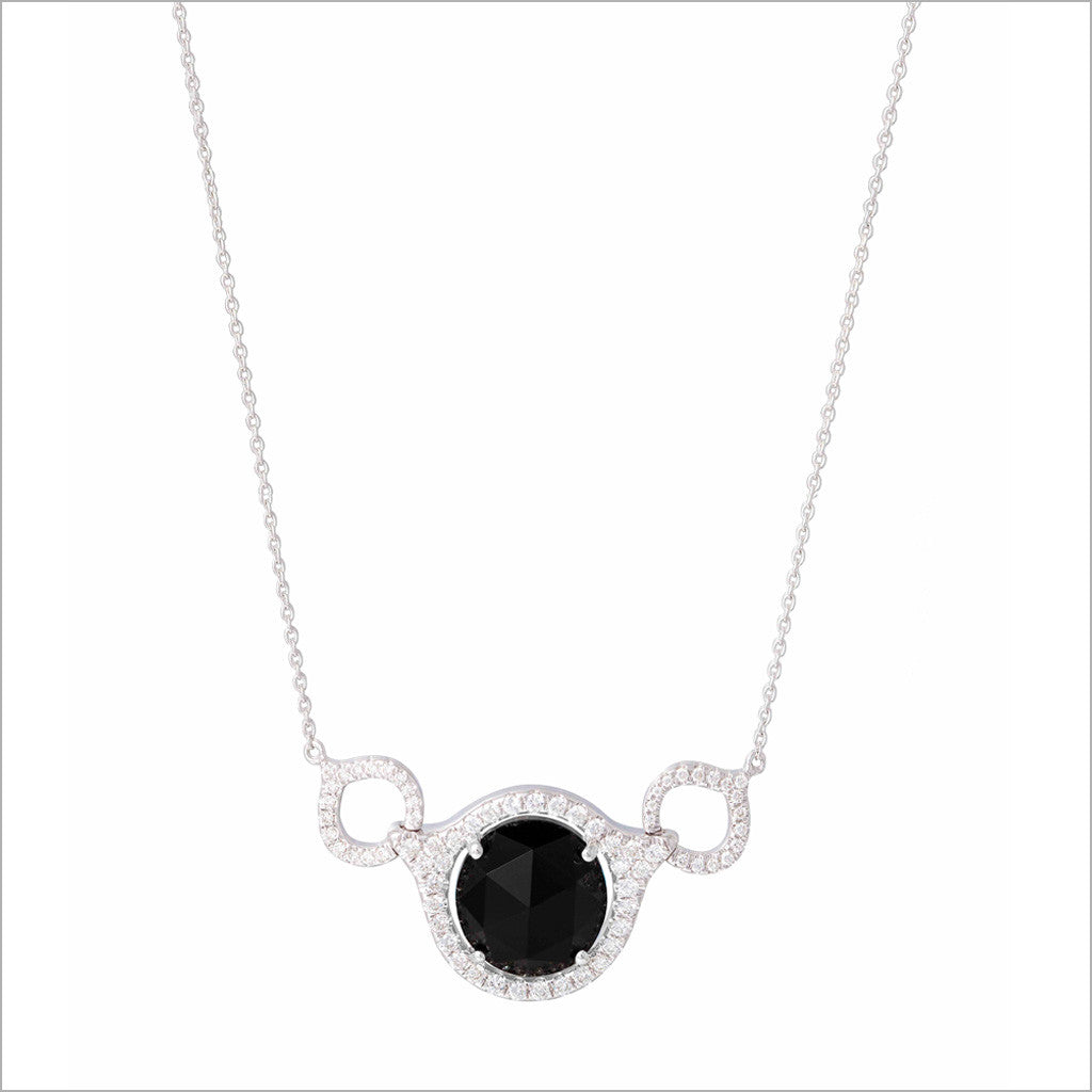Giulietta 18K White Gold & Black Onyx Necklace with Diamonds