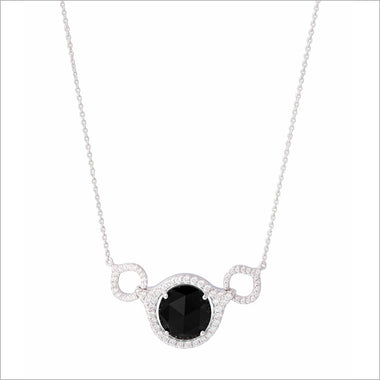 Giulietta 18K White Gold & Black Onyx Necklace with Diamonds