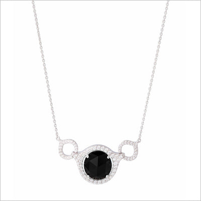 Giulietta 18K White Gold & Black Onyx Necklace with Diamonds