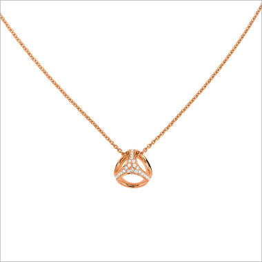 Triadra 18K Rose Gold Cage Necklace with Diamonds