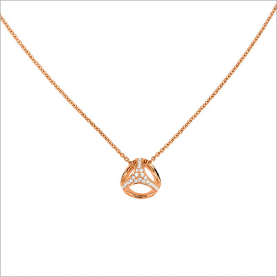 Triadra 18K Rose Gold Cage Necklace with Diamonds