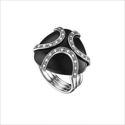 Spirit Black Onyx Ring in Sterling Silver with Diamonds