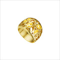 Medallion Citrine Small Ring in Sterling Silver plated with 18k Yellow Gold