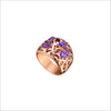 Medallion Purple Quartz Small Ring in Sterling Silver plated with 18k Rose Gold