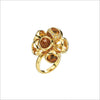 Icona Citrine Cluster Ring in sterling silver plated with 18k yellow gold with diamonds