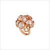 Icona Rock Crystal & Diamond Cluster Ring in Sterling Silver Plated with Rose Gold
