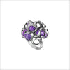 Icona Sterling Silver & Amethyst Cluster Ring with Diamonds
