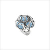 Icona Blue Topaz & Diamond Cluster Ring in sterling silver plated with rhodium
