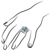 Icona Blue Quartz & Diamond Cluster Ring in Sterling Silver