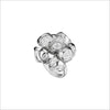 Icona Rock Crystal & Diamond Cluster Ring in sterling silver plated with rhodium