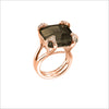 Soirée Smoky Quartz & Diamond Ring in Sterling Silver plated with 18k Rose Gold