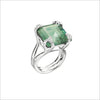 Soirée Green Quartz & Diamond Ring in Sterling Silver