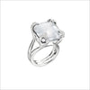 Soirée Rock Crystal & Diamond Ring in Sterling Silver