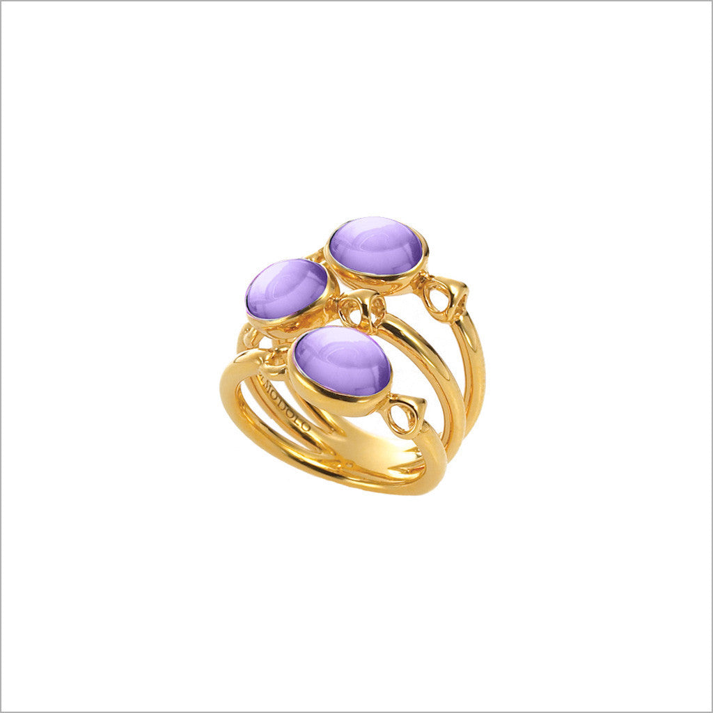 Lolita Amethyst Ring in Sterling Silver plated with Gold