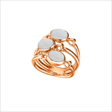 Lolita White Agate Ring in Sterling Silver plated with 18k Rose Gold