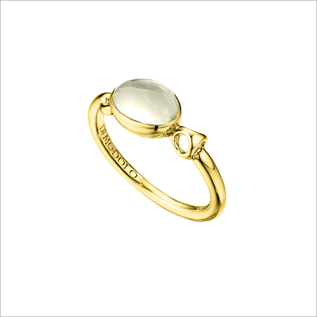 Lolita Green Amethyst Ring in Sterling Silver plated with 18k Yellow Gold
