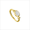 Lolita White Agate Ring in Sterling Silver plated with 18k Yellow Gold