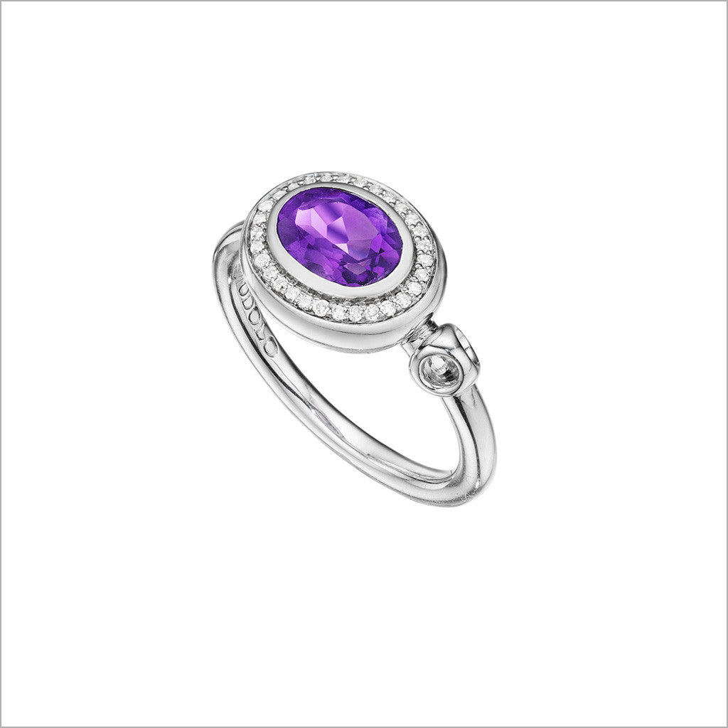 Lolita Amethyst & Diamond Ring in Sterling Silver
