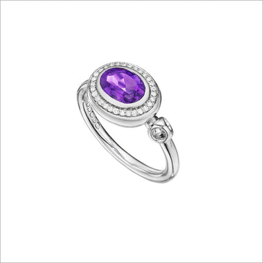 Lolita Amethyst & Diamond Ring in Sterling Silver