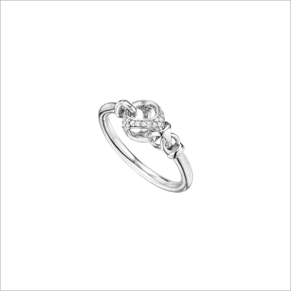 Linked By Love Sterling Silver Diamond Ring