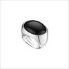 Sahara Ring in Sterling Silver with Black Agate with Black Diamonds